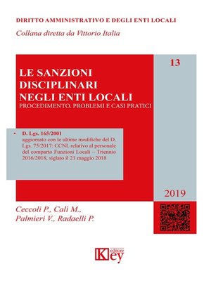 cover image of Le sanzioni disciplinari negli enti locali